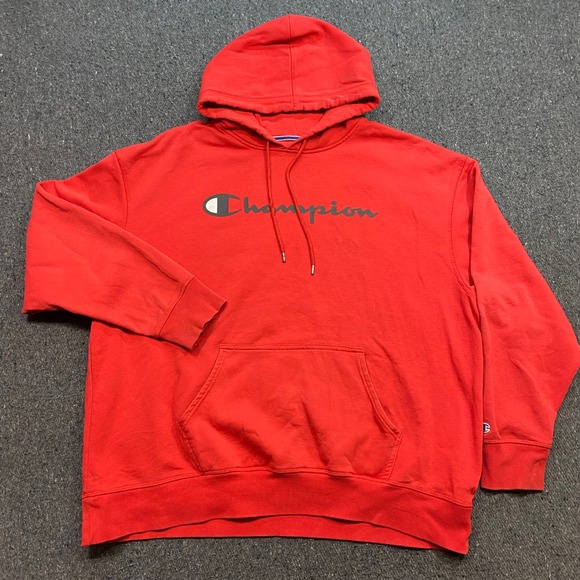 Champion Other - Champion Hoodie Sz 2XL Mens Red Streetwear Script Logo Pullover Shirt Sweatshirt
